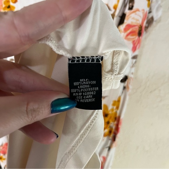 Torrid Mini Challis High Low Skater Dress in Ivory Floral - Picture 11 of 11